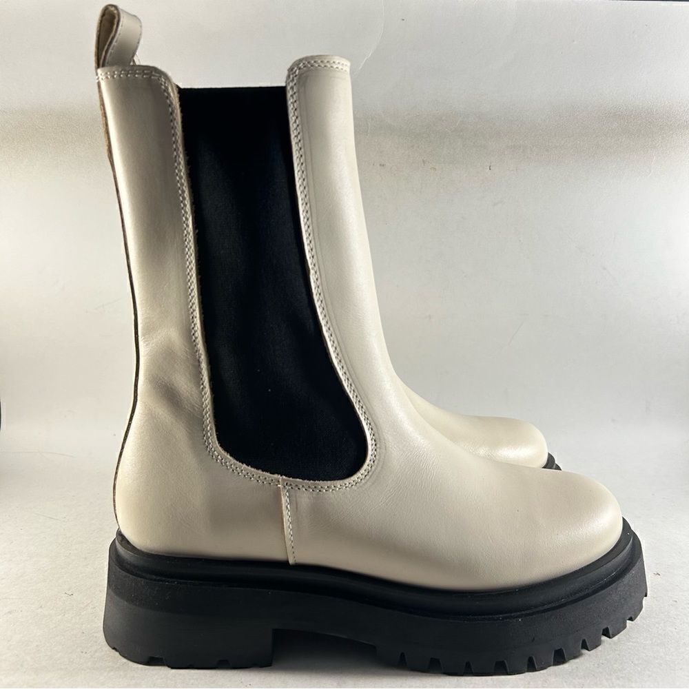 NEW & Other Stories Women’s Leather Pull On Boots Beige Size EU 36 US 5
